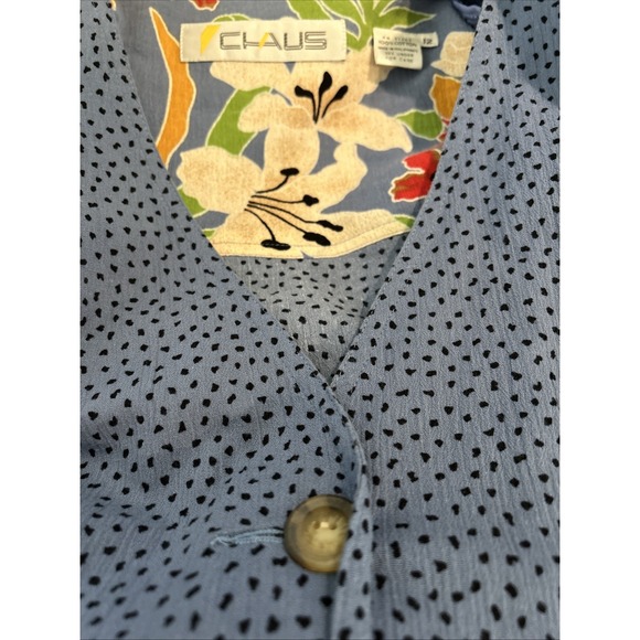 Vintage Chaus Women 2Pc Jacket & Skirt Floral Chip 100% Cotton Gauze Size 12 NOS - Picture 6 of 16